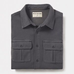 The Normal Brand Comfort Terry Shirt Jacket in Steel Size Small